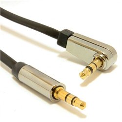 Audio kabl AUX PREMIUM 90 stepeni GEMBIRD, 3,5mm stereo to 3,5mm stereo, 1,8m, CCAP-444L-6