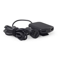 USB punjač za auto GEMBIRD, 4 porta 9,6A, black, EG-4U-CAR-01
