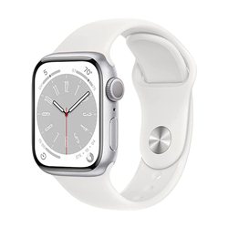 Apple Watch 8 41mm Silver Aluminium Case with Sport Band - Silver