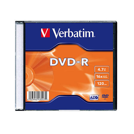 DVD-R, VERBATIM,4,7 GB,16X,MATT SILVER SLIM CASE - Image 2