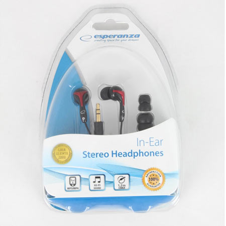 Slušalice ESPERANZA In-Ear, Ultra Strong BASS, black-red, EH123 - Image 3