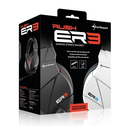Slušalice sa mikrofonom SHARKOON gaming RUSH ER3, stereo, black - Image 3