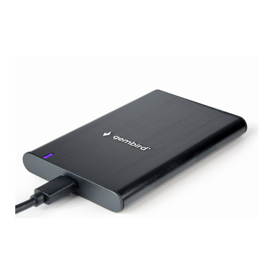 Kućište za externi USB3.1 2,5" HDD GEMBIRD EE2-U3S-6, Type-C, brushed aluminum, black - Image 2