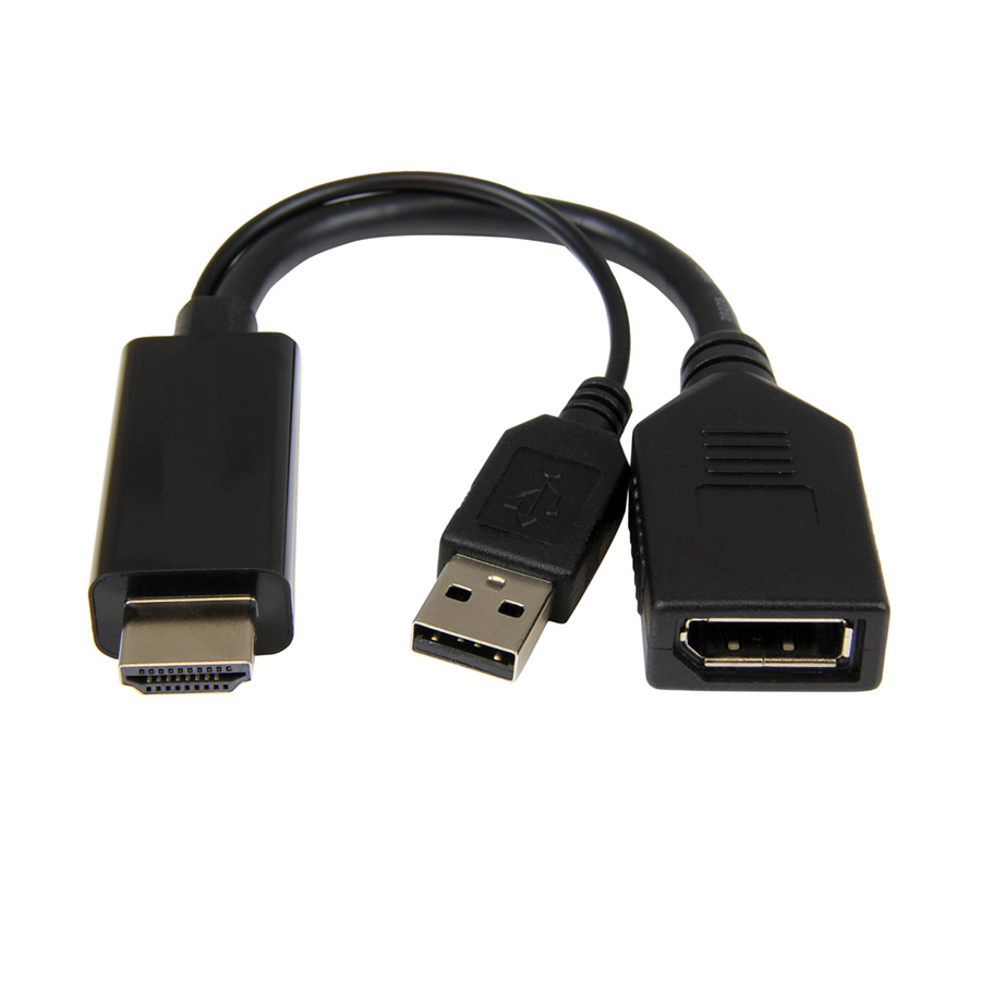 HDMI adapter GEMBIRD A-HDMIM-DPF-01 Active 4K HDMI to DisplayPort adapter, black - Image 2