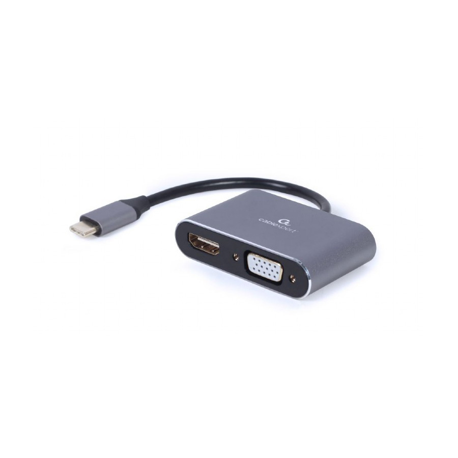 Type-C to HDMI + VGA, adapter kabl, GEMBIRD A-USB3C-HDMIVGA-01