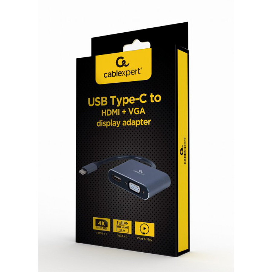 Type-C to HDMI + VGA, adapter kabl, GEMBIRD A-USB3C-HDMIVGA-01 - Image 3
