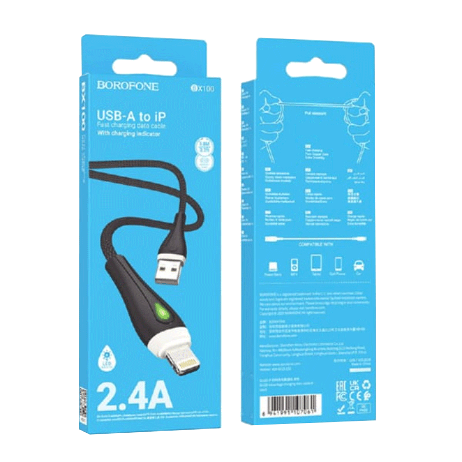 USB kabal 1m BOROFONE BX100 Advantage charging data Type-C black