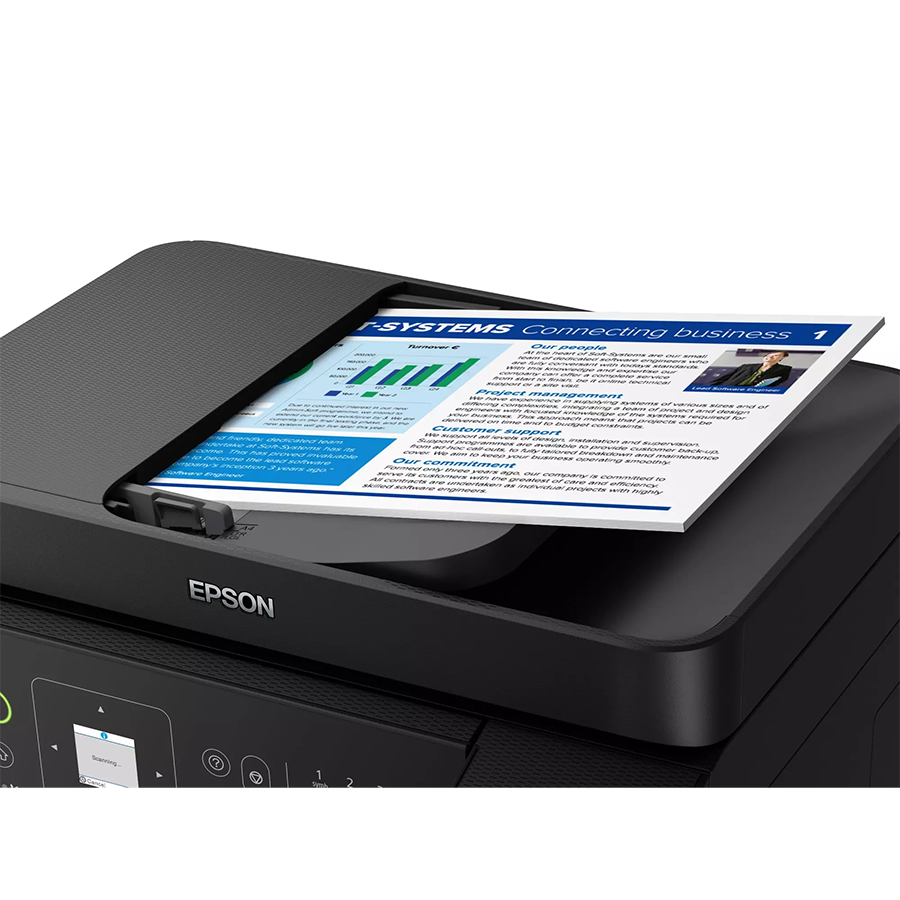 Printer EPSON EcoTank L5590 print/copy/scan/fax.Rezolucija 5760 x1440 dpi. 33str/min Monokrom. 20str/min Colour.USB, WiFi, WiFi Direct.LAN. tinte 103 - Image 3