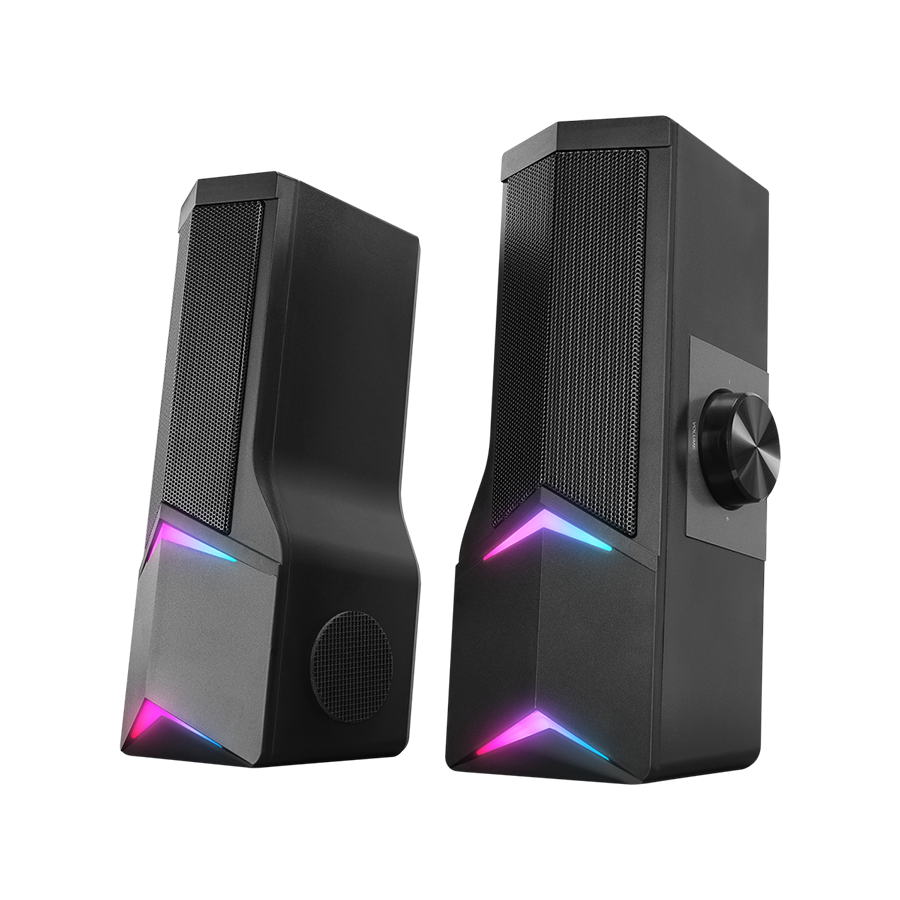 Zvučnici 2.0 gaming RAMPAGE Elegant X10 2.0 Rms Bluetooth 3W*2 RGB Illuminated Multimedia Usb 5V 45dB Gaming Player Speaker, 38928