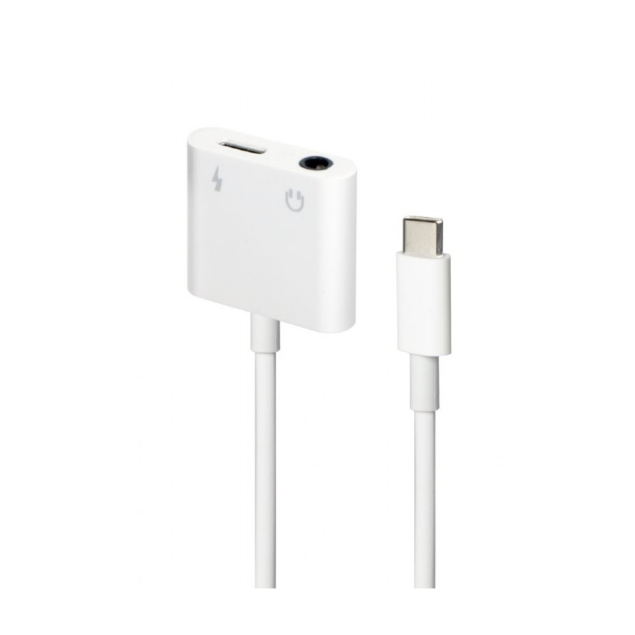 Audio adapter GEMBIRD A-CM-3.5FP-01, USB type-C plug to stereo 3.5 mm + Type-C power, white - Image 3