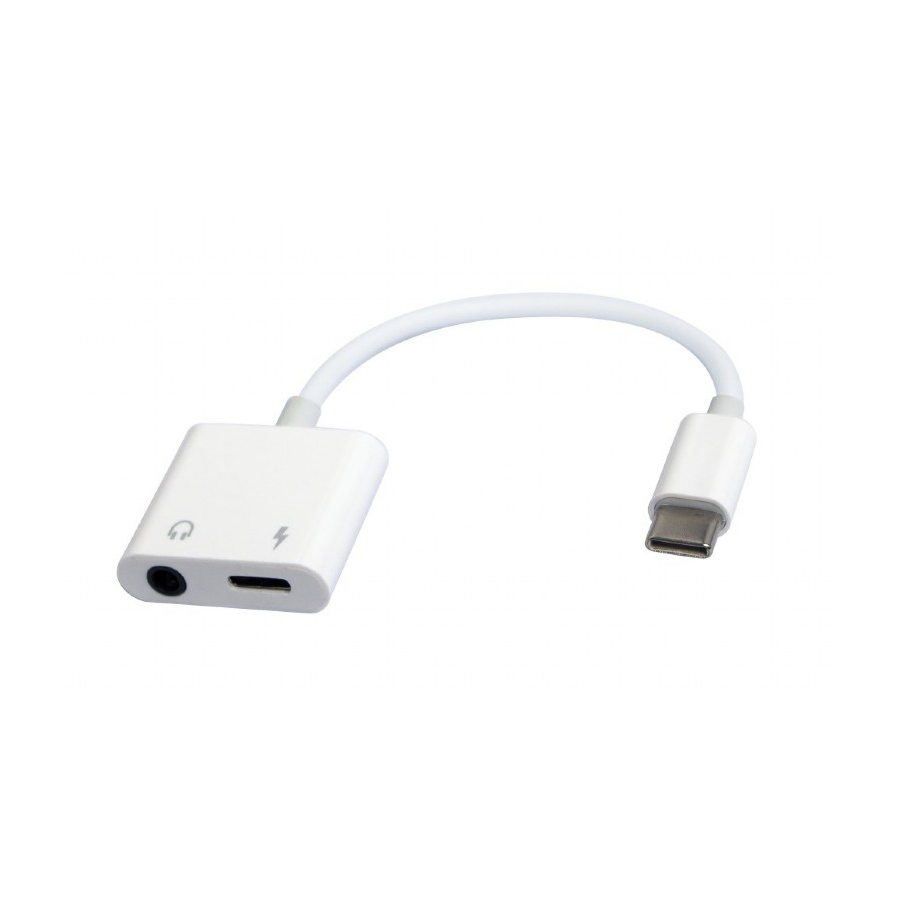 Audio adapter GEMBIRD A-CM-3.5FP-01, USB type-C plug to stereo 3.5 mm + Type-C power, white - Image 4