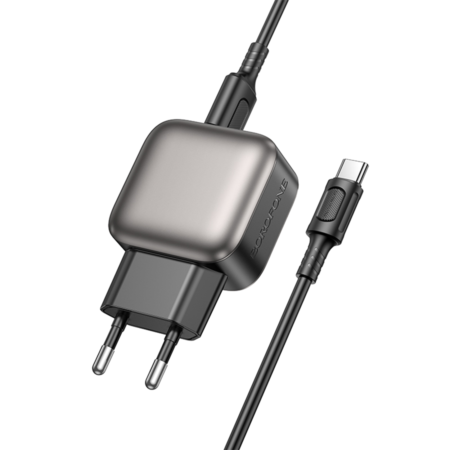 USB punjač sa kablom 1m USB to Type-C BOROFONE BAS51A Absolute dual-port charger set Type-C black - Image 3