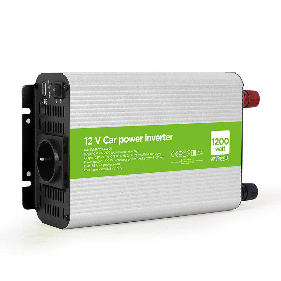 DC-AC inverter za auto GEMBIRD, in12Vout220V 1200W EG-PWC1200-01 - Image 3