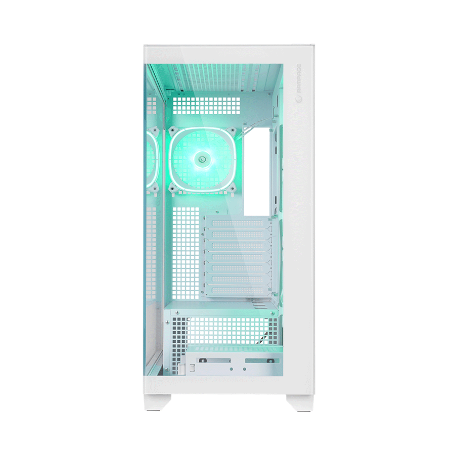 Kućište gaming RAMPAGE HYDRA V1 WHITE Type-C+USB3.0+USB2.0 4*ARGB Fan+Hub E-ATX Exclusive Gaming, 39923 - Image 2