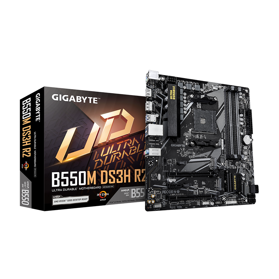 Gigabyte MB B550M DS3H R2 AM4, 4xDDR4, 2xM.2, 4xSATA, 6XUSB, DP, HDMI, PS/2, mATX