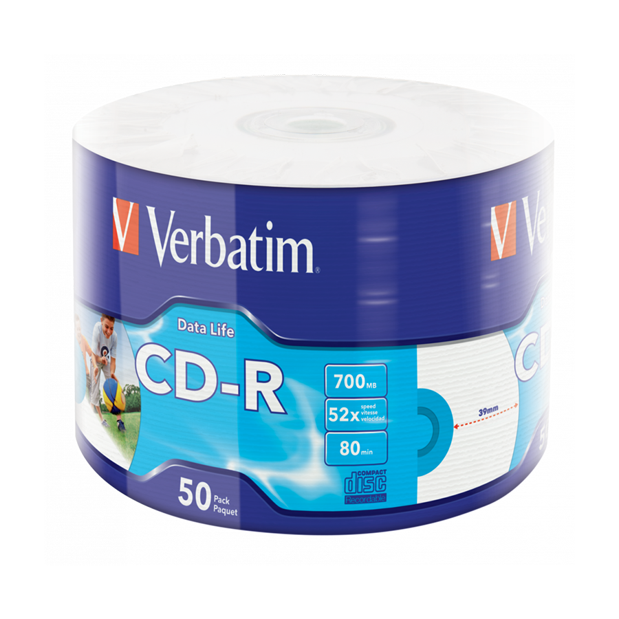 CD-R,VERBATIM, 700 MB,52X,spindle 50 kom WRAP,printable,43794 - Image 2
