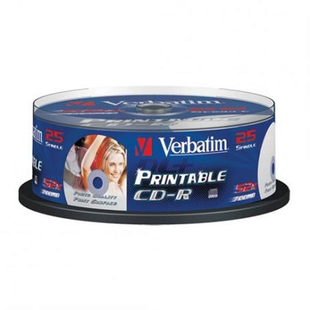 CD-R,VERBATIM, 700 MB,52X,spindle 25 kom PRINTABLE,43439 - Image 3