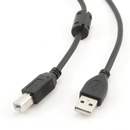 USB 2.0 kabal, CRNI 3m, A-B cable ferrite, GEMBIRD CCF-USB2-AMBM-10 - Image 3