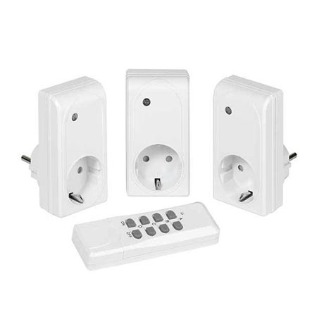 VIVANCO set od tri utičnice + wireless remote sa RF kontrolom, 1000W, white 26551 - Image 3