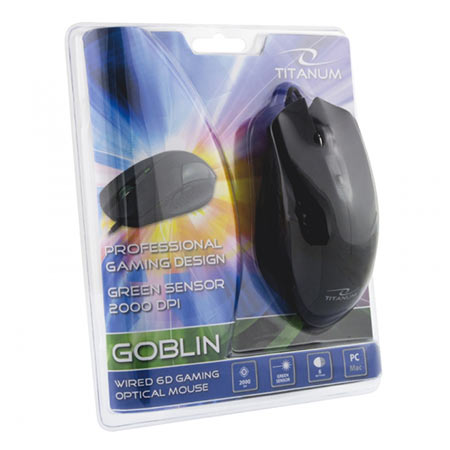 Miš TITANUM 6D GOBLIN, USB, optical, gaming, 6-button, full ergonomic, black, 2000 dpi, TM106 - Image 8