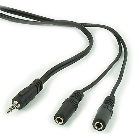 Audio kabl spliter, 3,5mm stereo to 2x3,5mm stereo, 5m, GEMBIRD CCA-415, black - Image 3