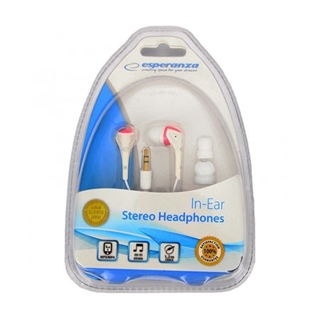 Slušalice ESPERANZA In-Ear, Amplified BASS , white-pink, EH127 - Image 3