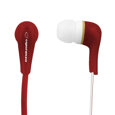 Slušalice ESPERANZA LOLLIPOP In-Ear, Noise dampening + Amplified BASS, red, EH146R - Image 4