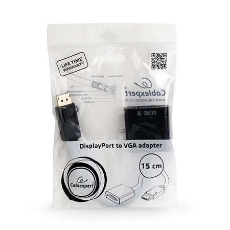 DisplayPort adapter kabal GEMBIRD, A-DPM-VGAF-02, muški DisplayPort na ženski VGA, black, 15cm - Image 4