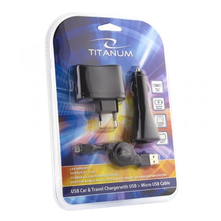 USB punjaci + microUSB kabl TITANUM, 3in1 set, DC 12-24V, AC 100-240V, out 5V/0,8A, TZ106 - Image 10
