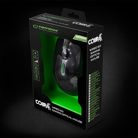 Miš ESPERANZA GAMING COBRA 6D MX207, 2400dpi, GREEN, ergonomic, EGM207G - Image 12