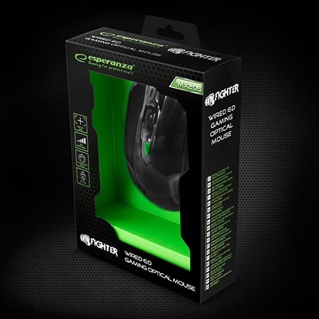 Miš ESPERANZA GAMING FIGHTER 6D MX205, GREEN, 2400dpi, ergonomic, EGM205G - Image 12
