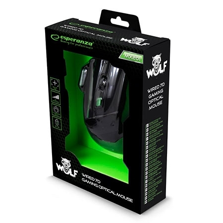 Miš ESPERANZA GAMING WOLF 7D MX201, green, 2400dpi, double-click, ergonomic, EGM201G - Image 16