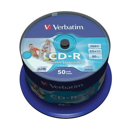 CD-R,VERBATIM, 700 MB,52X,spindle 50 kom WRAP,printable,43794 - Image 3