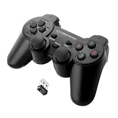 Game Pad ESPERANZA GLADIATOR, vibration, PS3/PC, wireless, black, EGG108K - Image 4