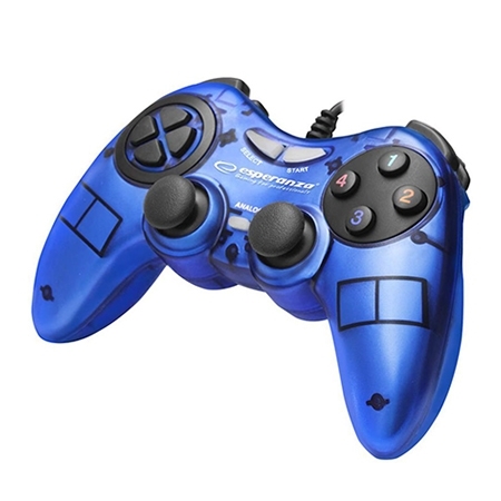 Game Pad ESPERANZA FIGHTER, vibration, PC, USB, blue, EGG105B - Image 3