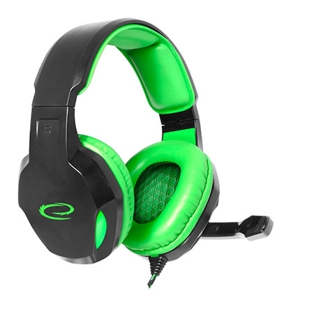 Slušalice sa mikrofonom ESPERANZA COBRA, gaming, green,, volume control, EGH350G - Image 4