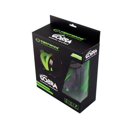 Slušalice sa mikrofonom ESPERANZA COBRA, gaming, green,, volume control, EGH350G - Image 6