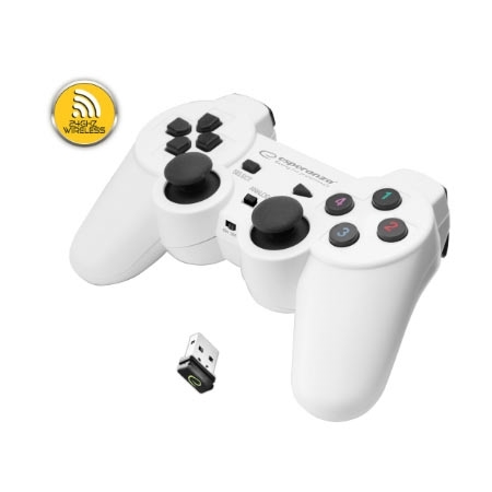 Game Pad ESPERANZA GLADIATOR, vibration, PS3/PC, wireless, white/black, EGG108W - Image 2