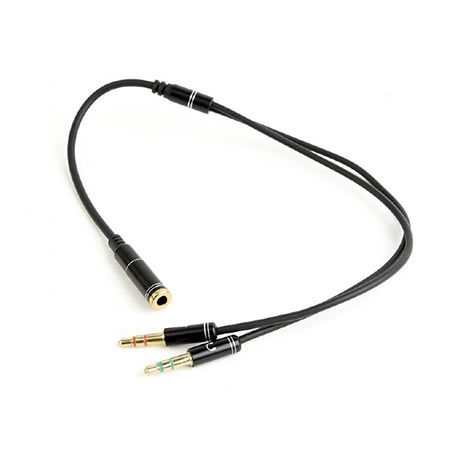 GEMBIRD audio adapter za slušalice 2x3,5mm 3pin to 1x 3,5 mm 4pin metal connector (mic/slušalice), CCA-418M - Image 2