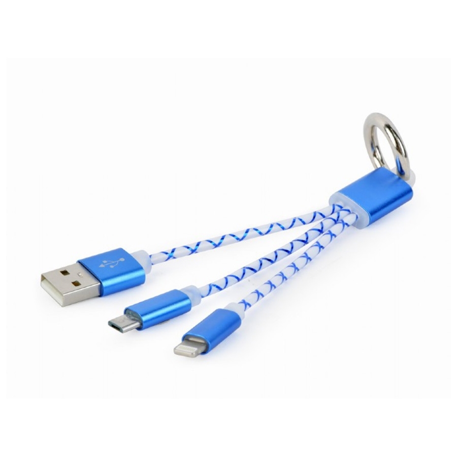 USB 2,0 kabal privjesak za klučeve iPhone + micro USB, GEMBIRD, 1m, CC-USB2-AM8PmB-01-MX - Image 2