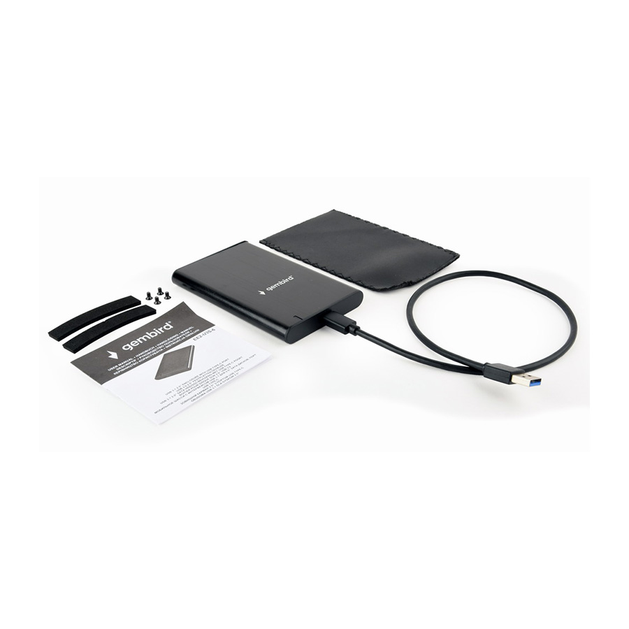 Kućište za externi USB3.1 2,5" HDD GEMBIRD EE2-U3S-6, Type-C, brushed aluminum, black - Image 6