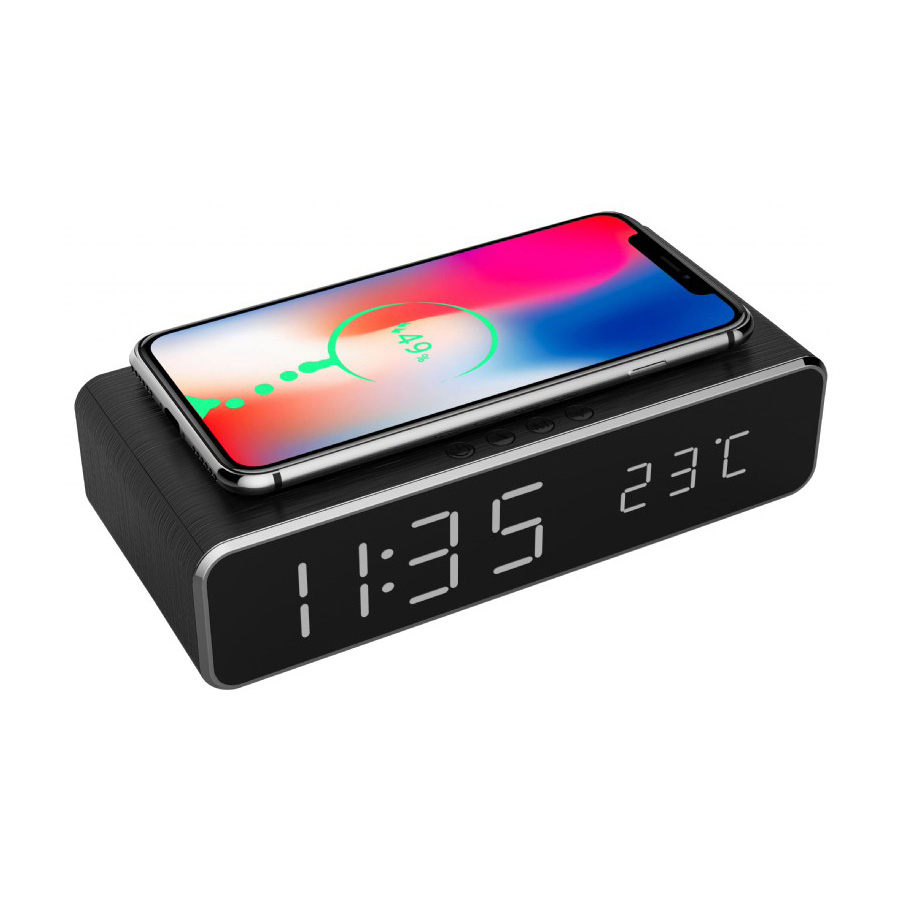 Digitalni sat sa wireless bežičnim punjačem za mobitel GEMBIRD, DAC-WPC-01 - Image 2