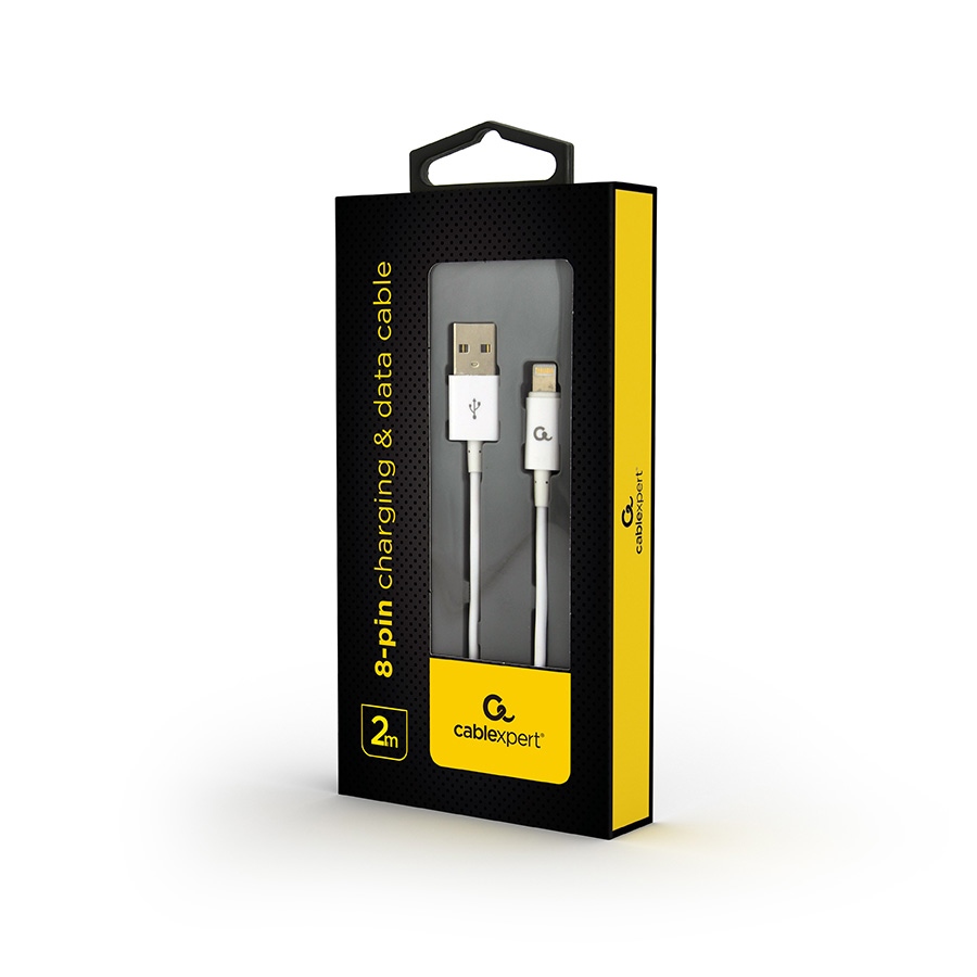 USB 2.0 kabl iPhone 8-pin charging and data cable, 2 m, white CC-USB2P-AMLM-2M-w - Image 3