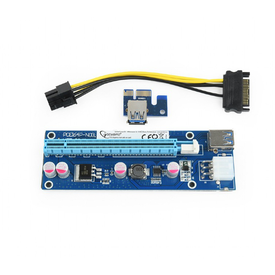 PCI Riser Mining Extender USB3.0 PCI-ex 6-pin power connector, SATA, GEMBIRD, RC-PCIEX-03 - Image 10