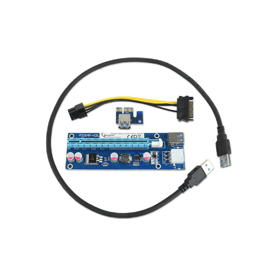 PCI Riser Mining Extender USB3.0 PCI-ex 6-pin power connector, SATA, GEMBIRD, RC-PCIEX-03 - Image 11