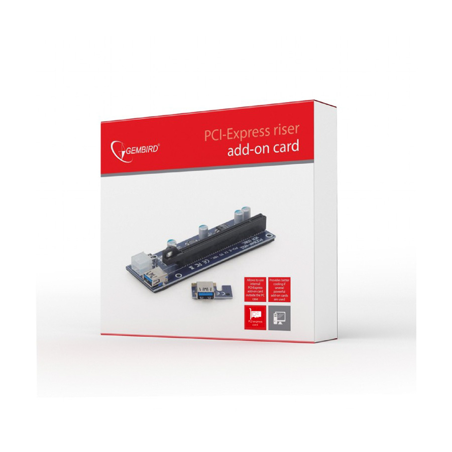 PCI Riser Mining Extender USB3.0 PCI-ex 6-pin power connector, SATA, GEMBIRD, RC-PCIEX-03 - Image 12
