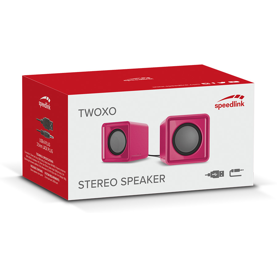 Zvučnici 2.0 SPEEDLINK TWOXO Stereo, pink, SL-810004-PK - Image 6