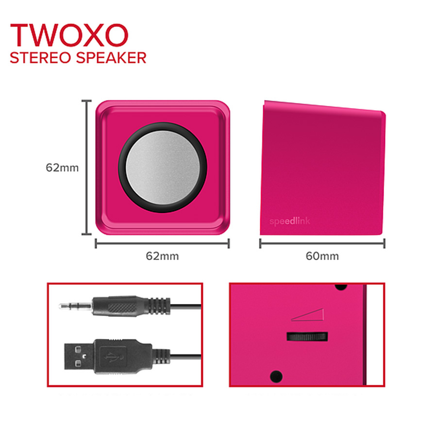 Zvučnici 2.0 SPEEDLINK TWOXO Stereo, pink, SL-810004-PK - Image 10