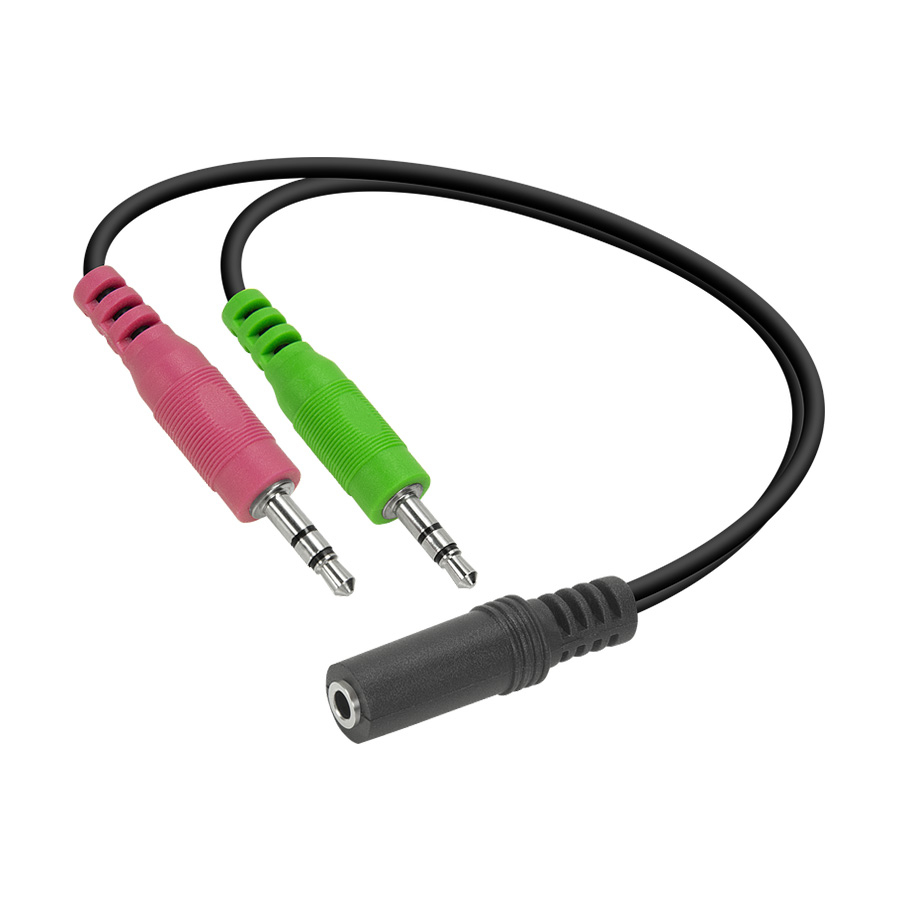 Audio adapter jack Speedlink, male 2x3,5mm 3-pin to female 3,5mm 4-pin, black audio adapter za slušalice SL-170305-BK - Image 6