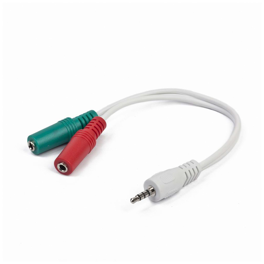 GEMBIRD audio adapter za slušalice 3,5mm 4pin to 2x 3,5 mm 3pin (mic/slušalice), white, CCA-417W - Image 2